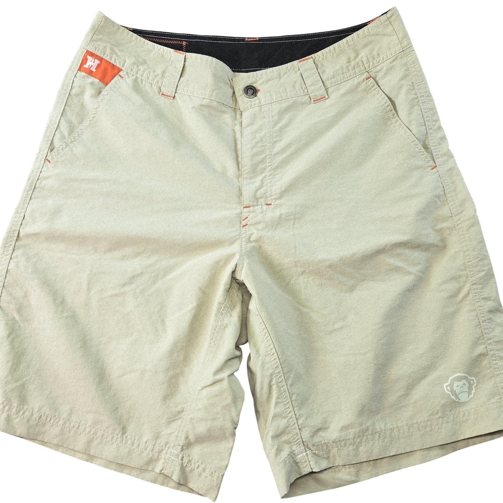 Howler Bros Shorts Mens 32 Beige Chino Nylon Microfiber Relaxed Fit 10in Pockets